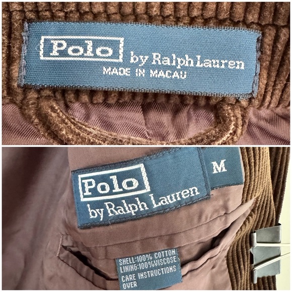 Vtg Polo Ralph Lauren Corduroy Hunting Shooting Sport Coat Blazer Brown Size M - Picture 16 of 16
